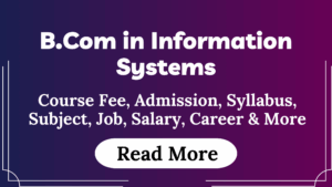 Read more about the article B.Com in Information Systems Course Fees, Admission, Syllabus, Subject, Job, Salary, Career & More